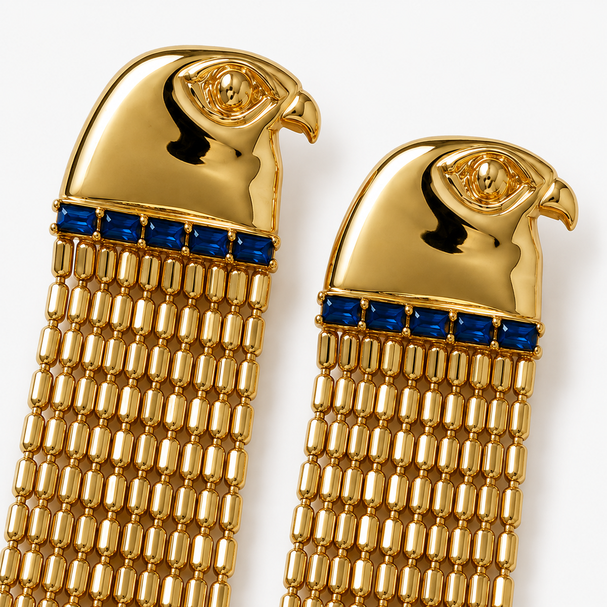 Vintage Egyptian Sun God Tassel Earrings