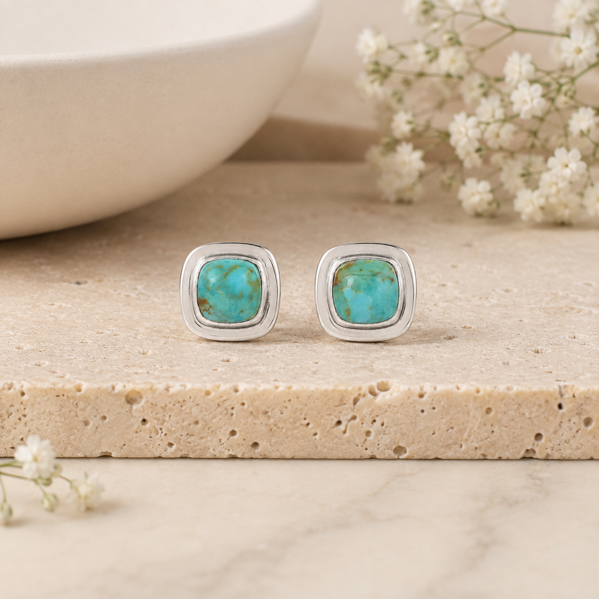 Kingman Turquoise Stud Earrings