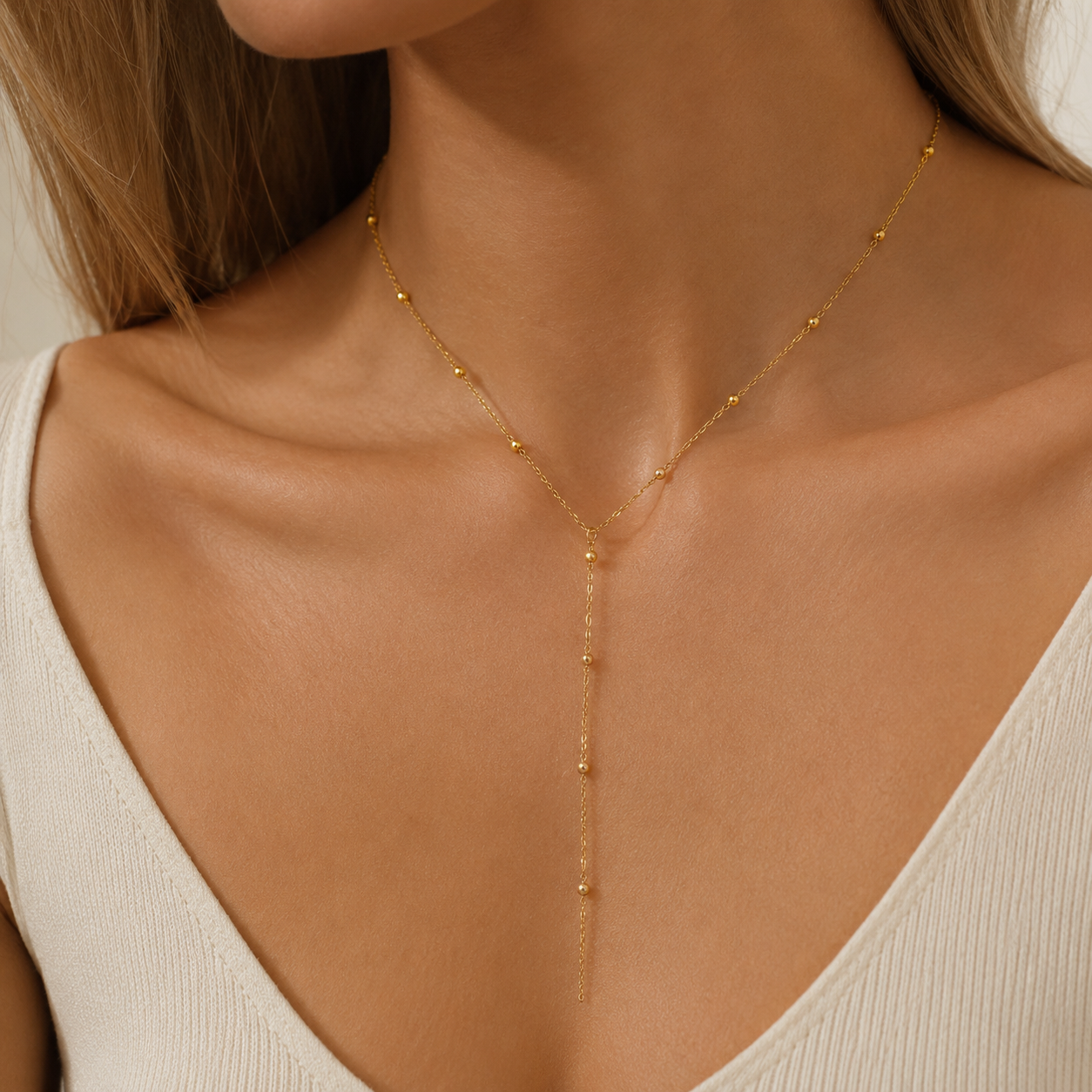 Beaded Y Necklace