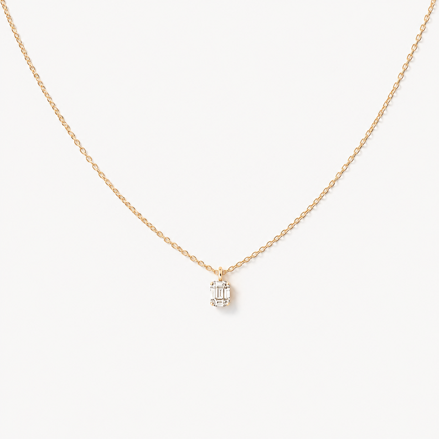 Emerald Cut CZ Pendant Necklace