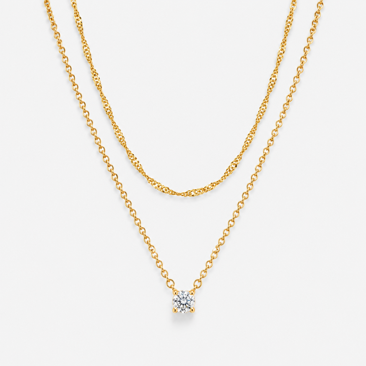 Simple Layered CZ Necklace