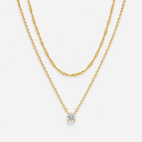 Simple Layered CZ Necklace