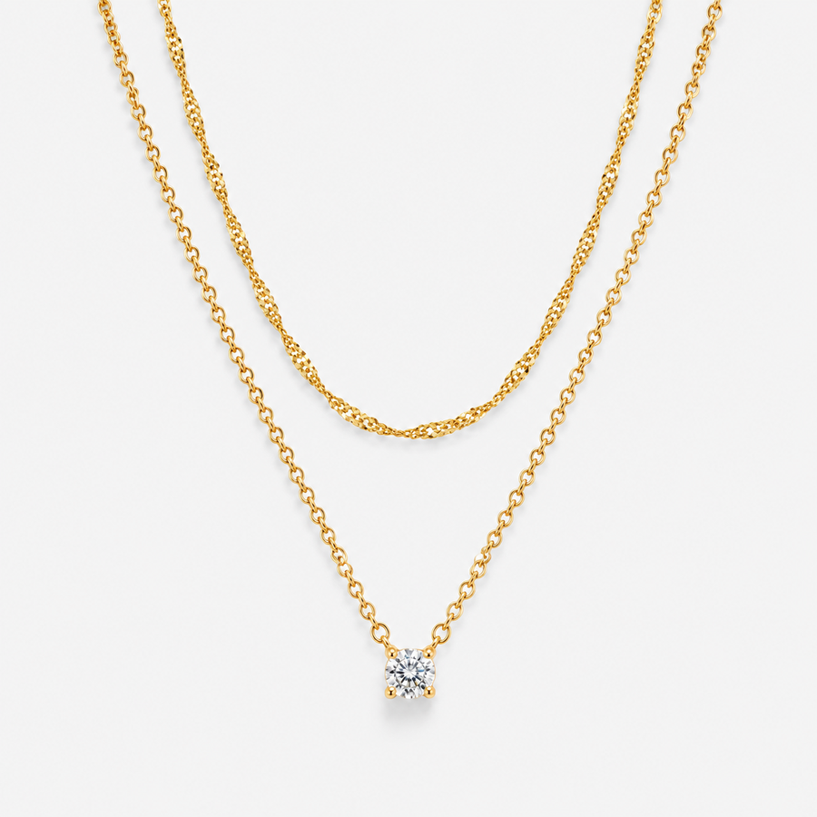 Simple Layered CZ Necklace