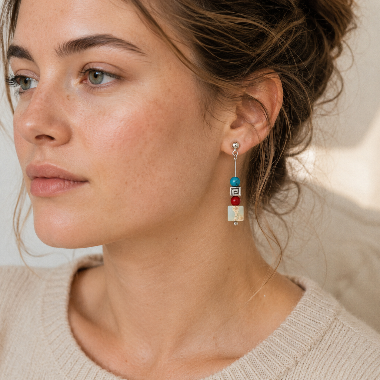 Qinghuan Agate Drop Earrings