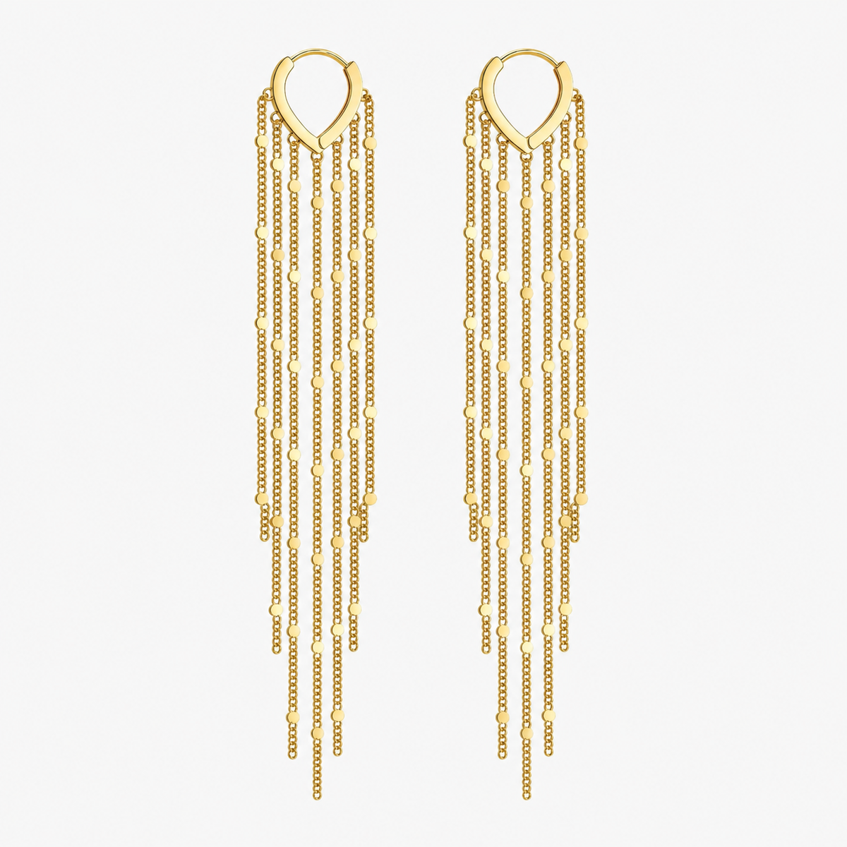 Gold Long Tassel Earrings