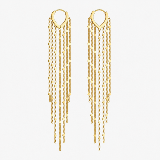 Gold Long Tassel Earrings