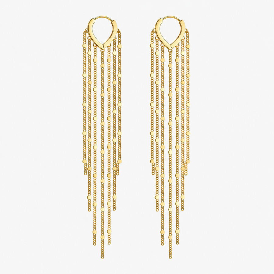 Tewiky 14K Gold Plated Long Tassel Earrings for Women