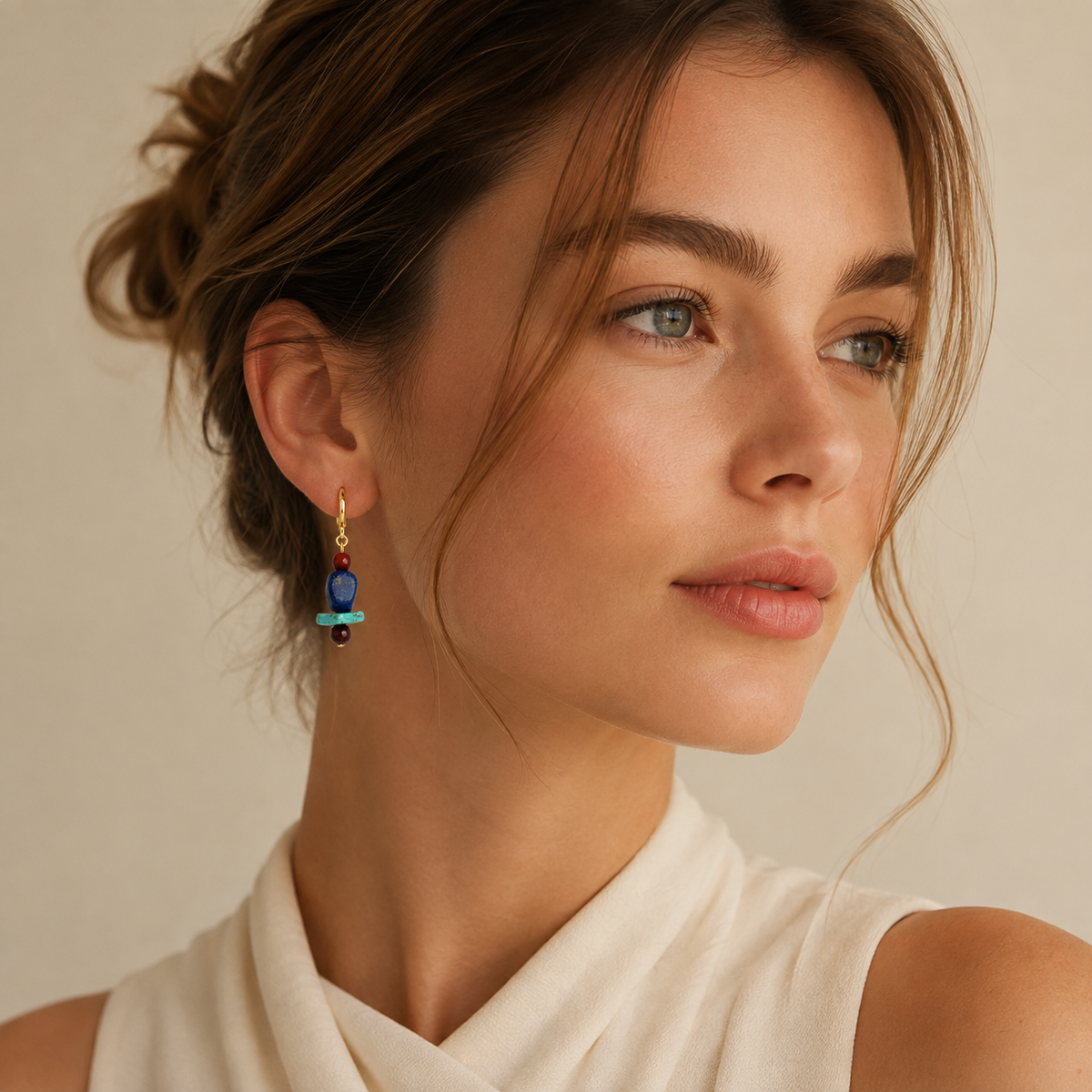 Tibetan Turquoise Dangle Earrings