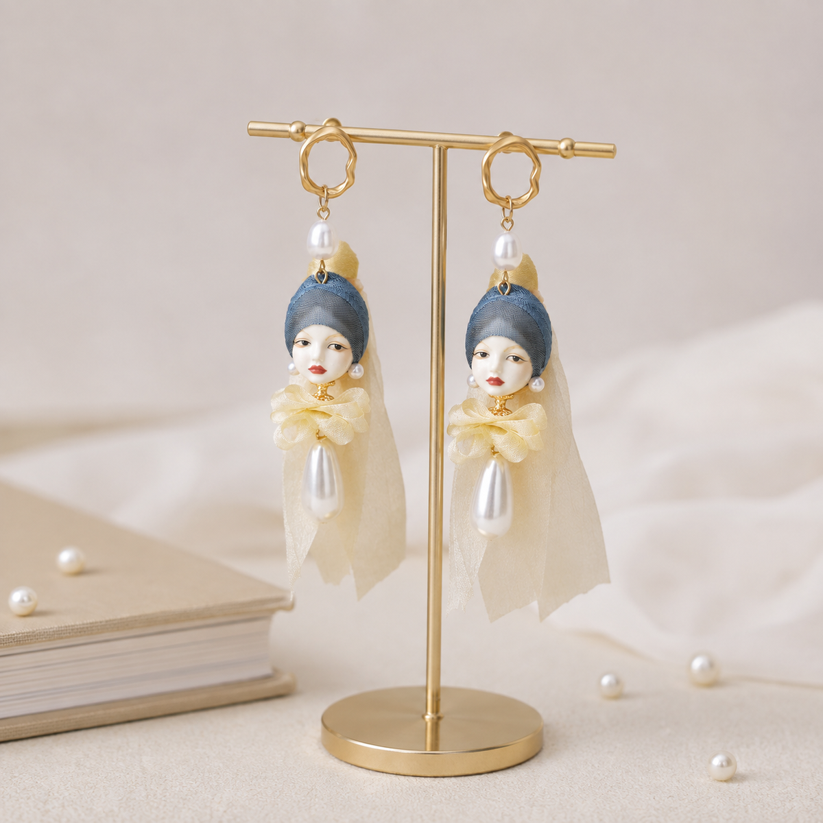 Girl with a Pearl Earring Art Studs