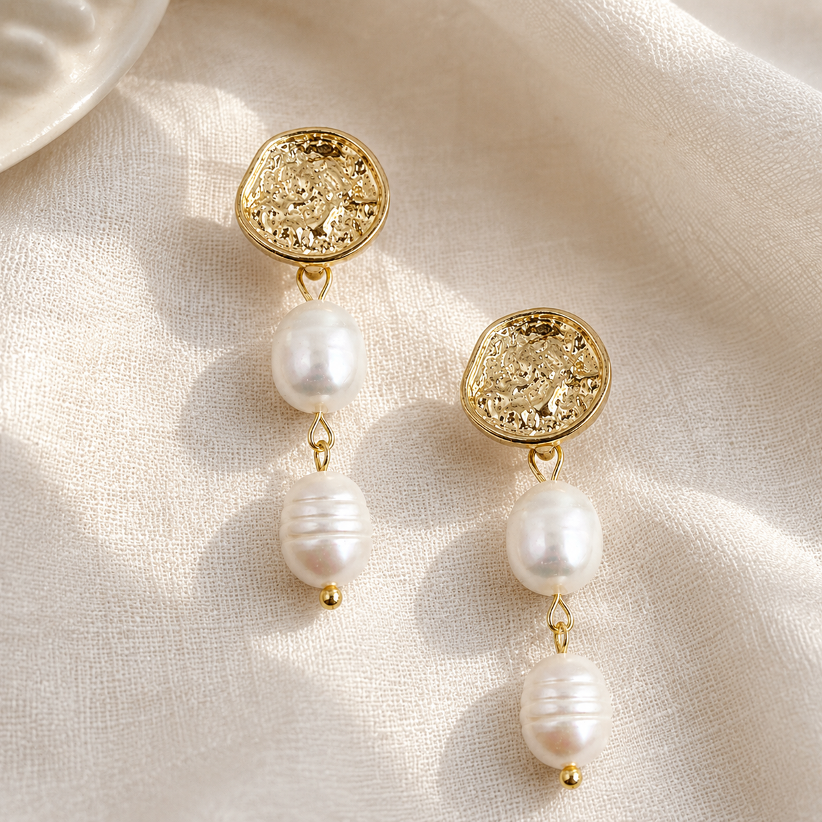 Baroque Freshwater Pearl Drop Stud Earrings