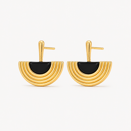 Half-Circle Statement Stud Earrings