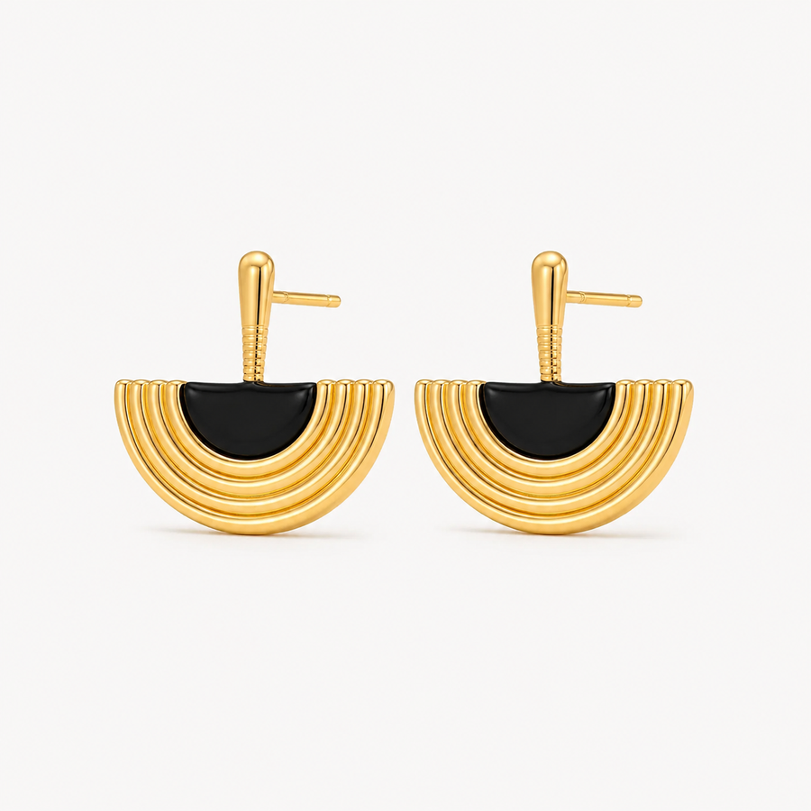 Half-Circle Statement Stud Earrings
