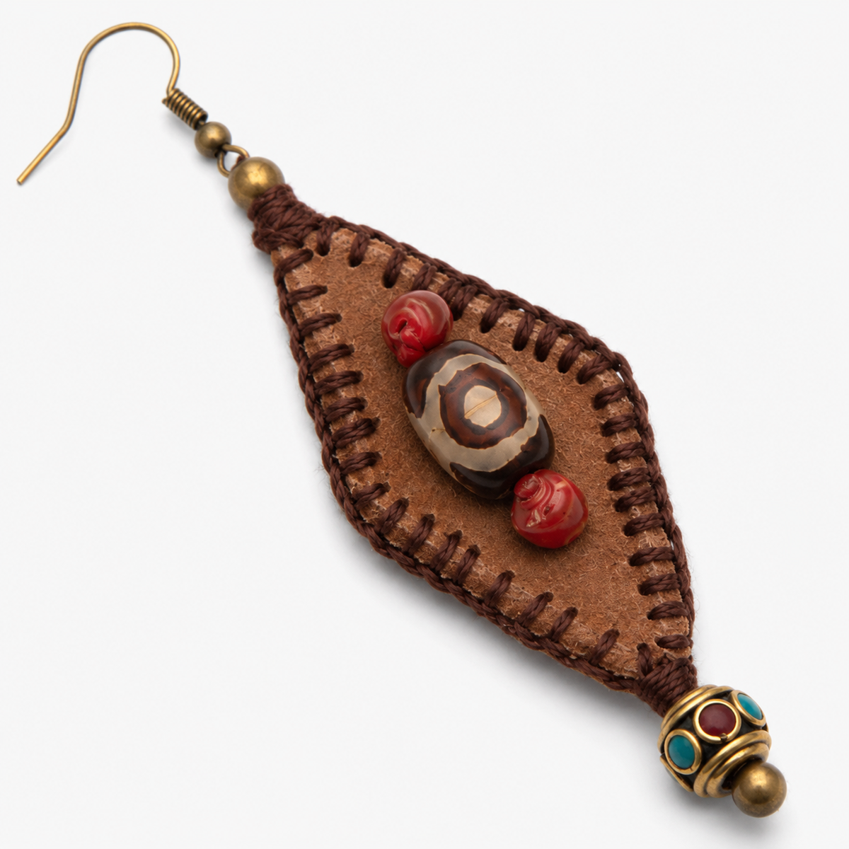 Crochet Agate Dzi Bead Clip-Ons