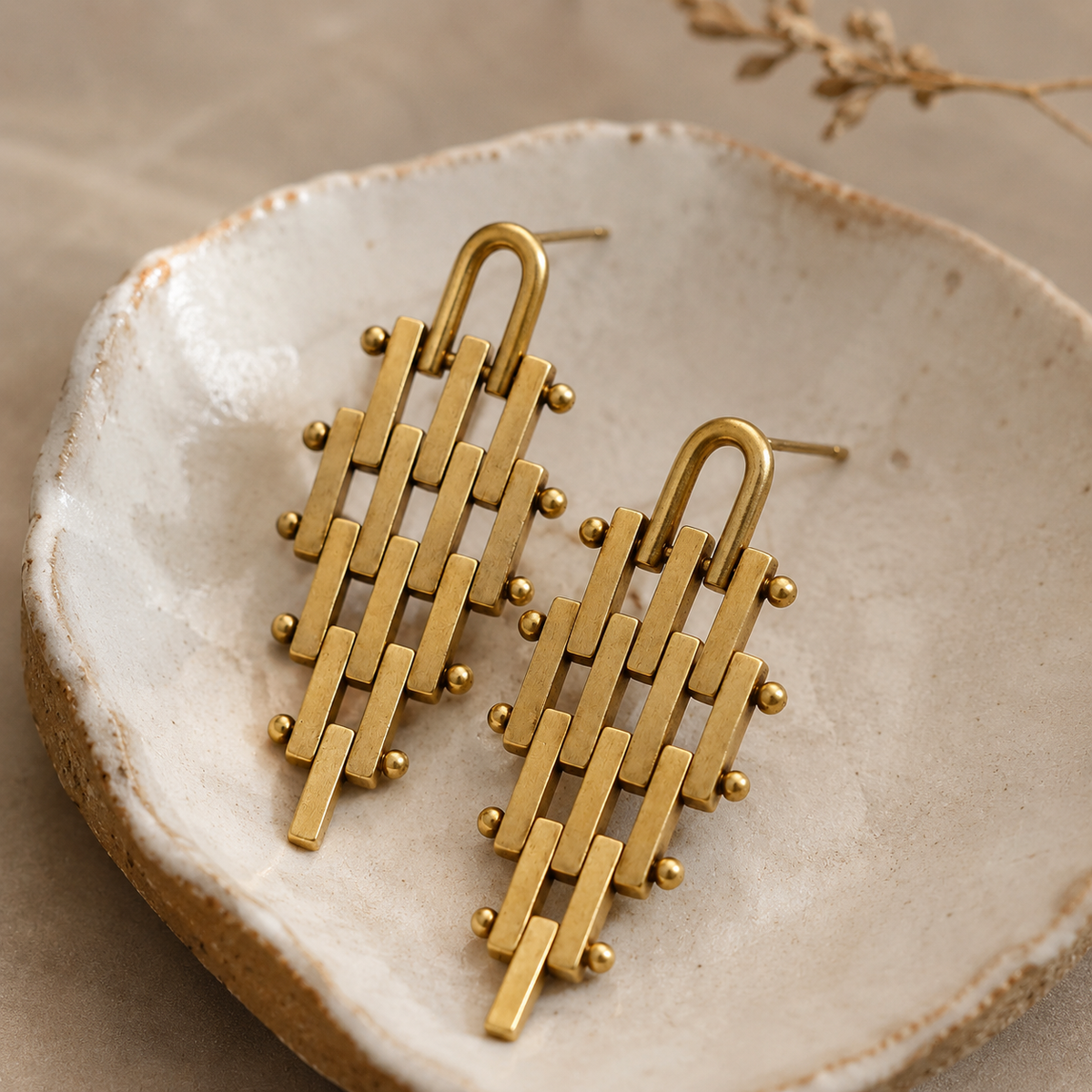 Bold Metal Statement Earrings