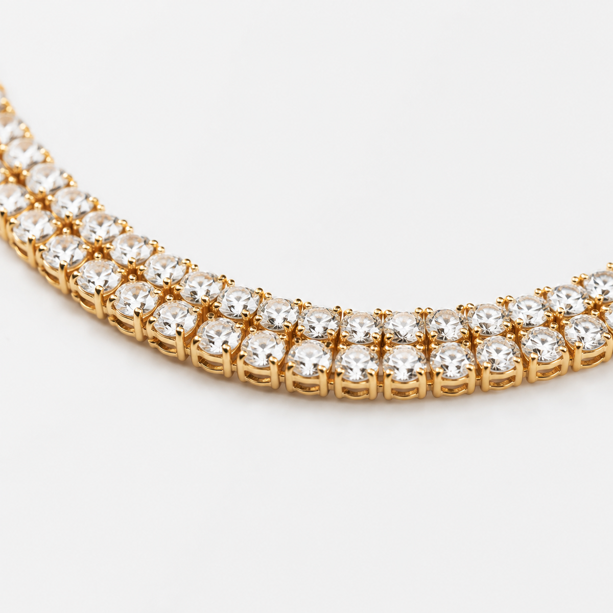 Sparkling Double-Layer Tennis Necklace