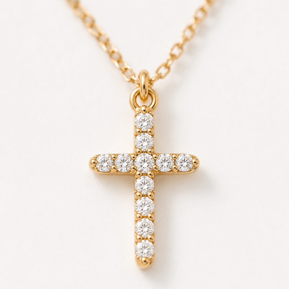 Dainty CZ Cross Necklace