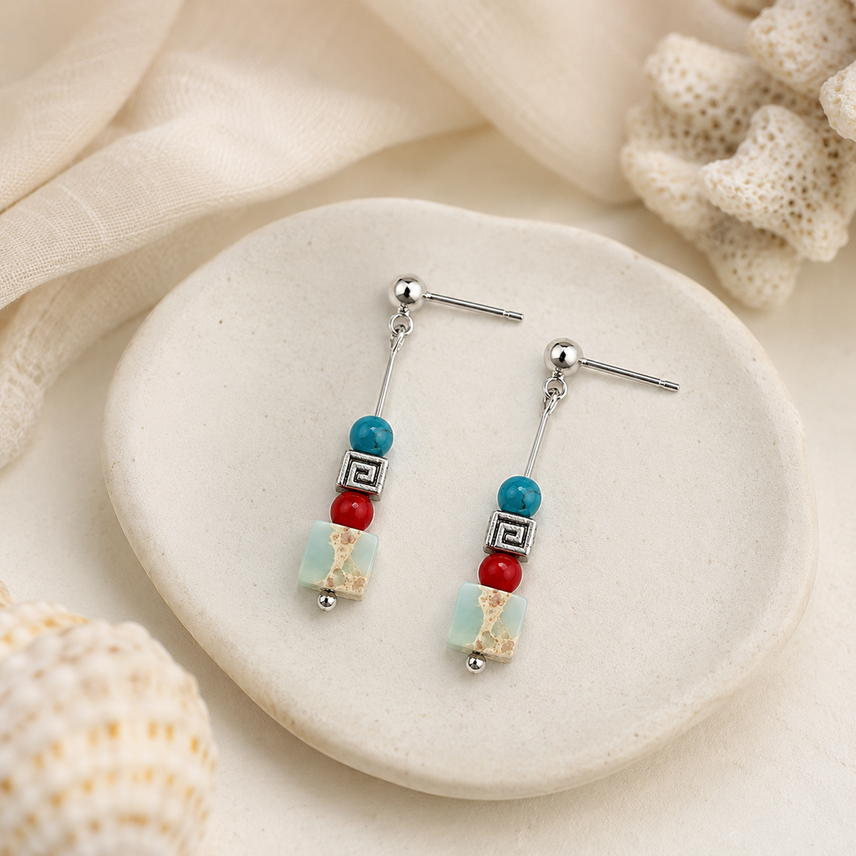 Qinghuan Agate Drop Earrings