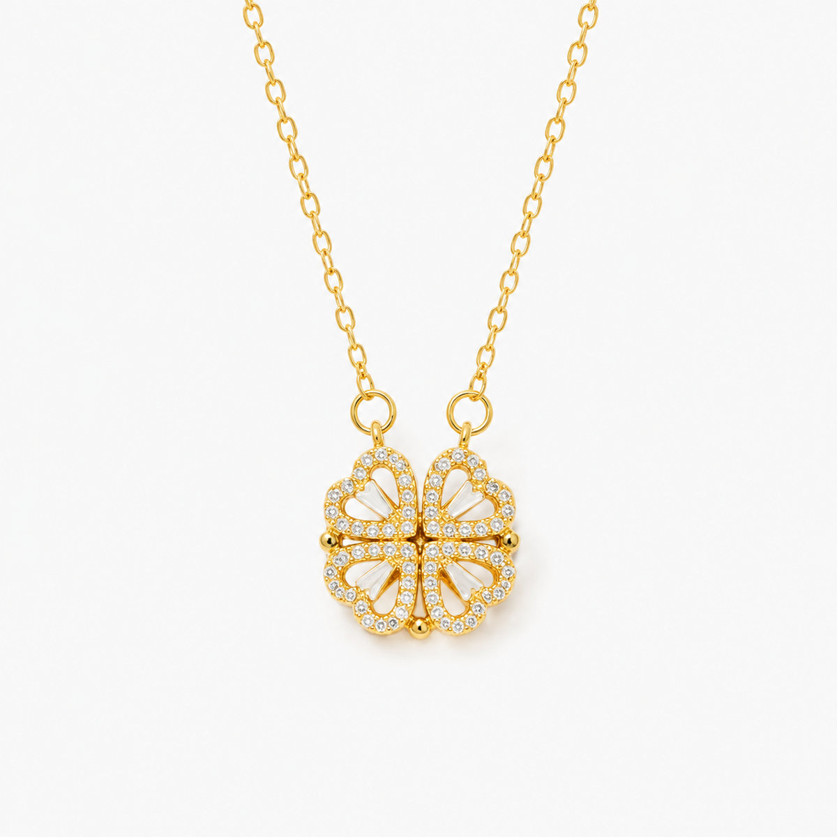 Four-Leaf Clover Heart Necklace