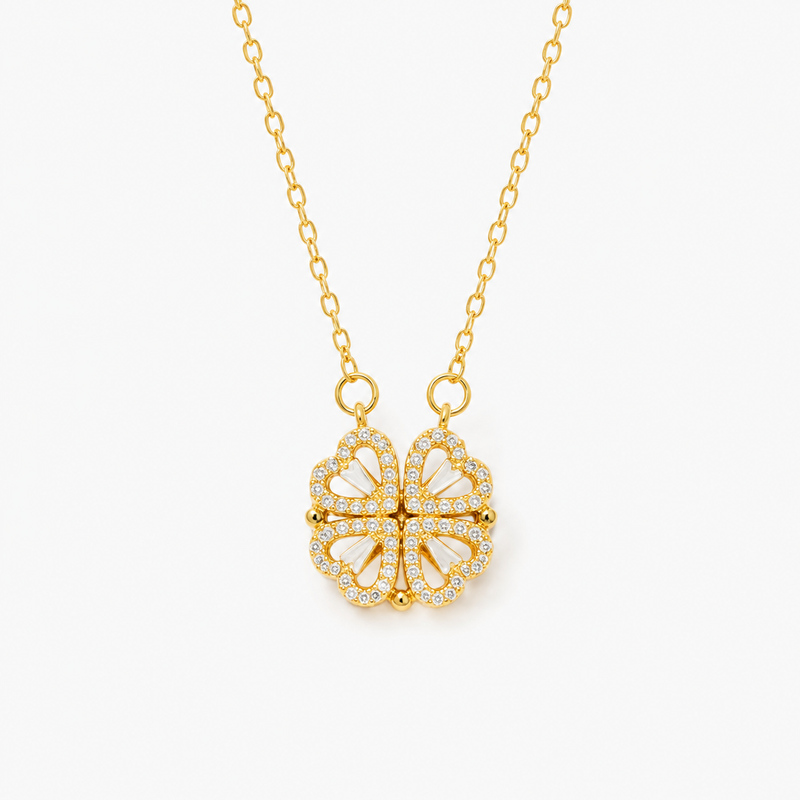 Four Leaf Clover Heart Necklace