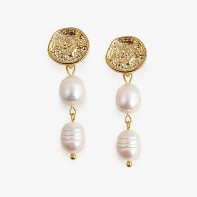 Baroque Freshwater Pearl Drop Stud Earrings