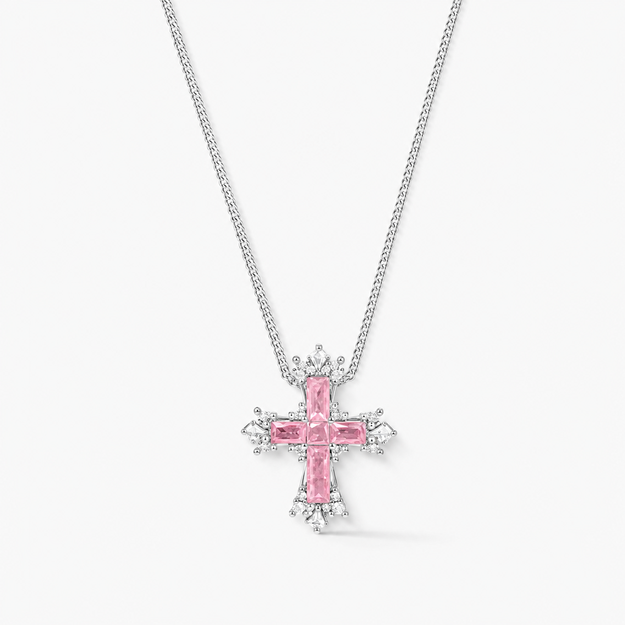 Small Paraiba Cross Pendant Necklace