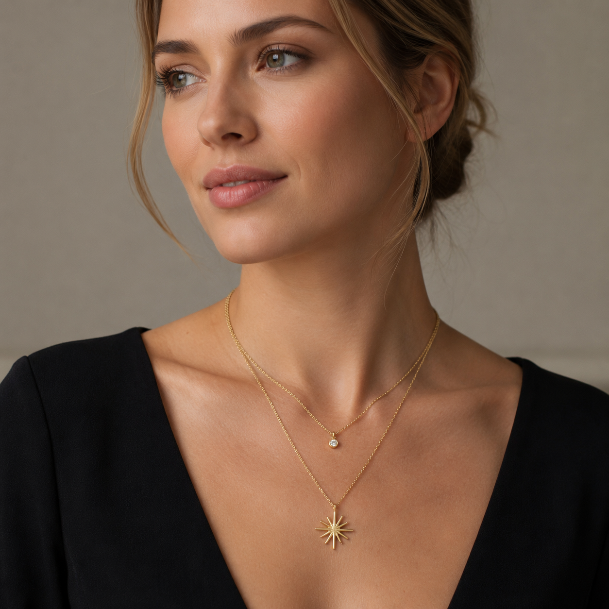Layered Star CZ Necklace