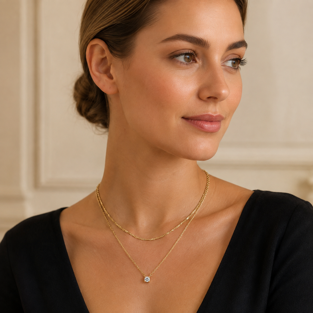 Simple Layered CZ Necklace