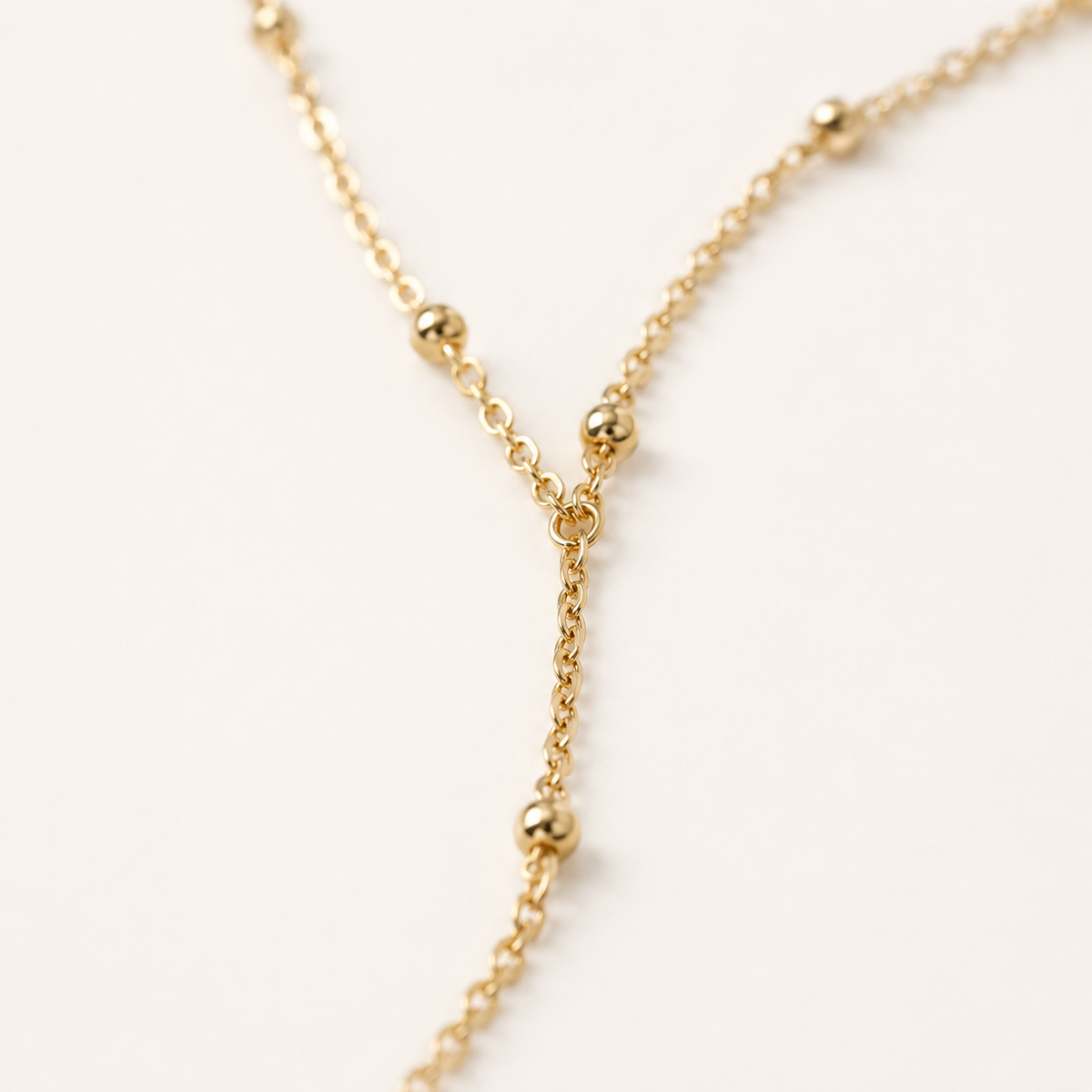 Layered Beaded Y Necklace