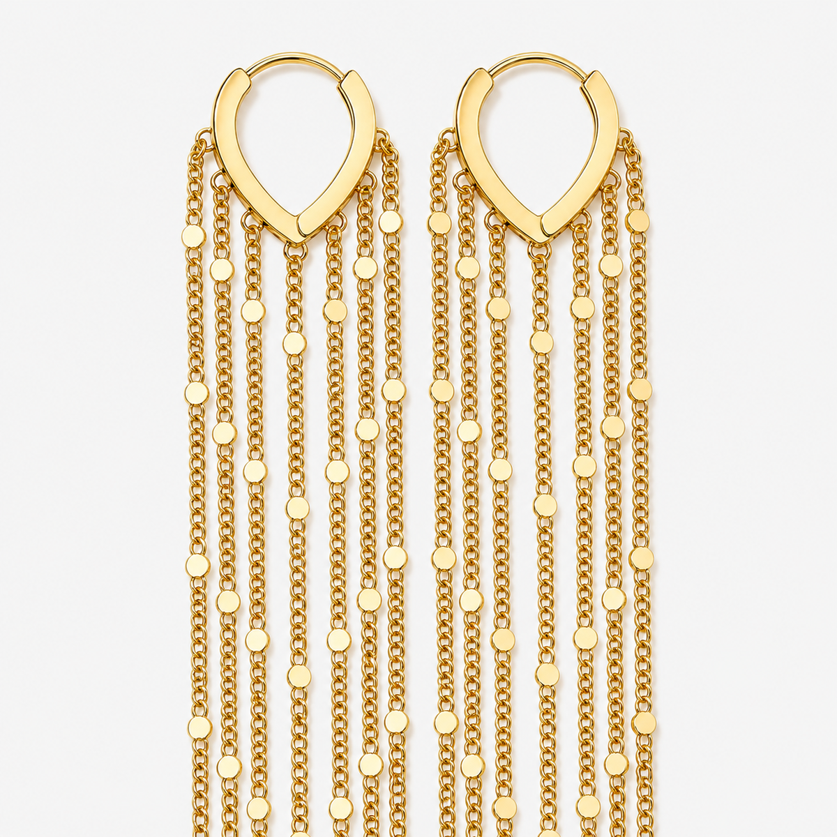 Gold Long Tassel Earrings