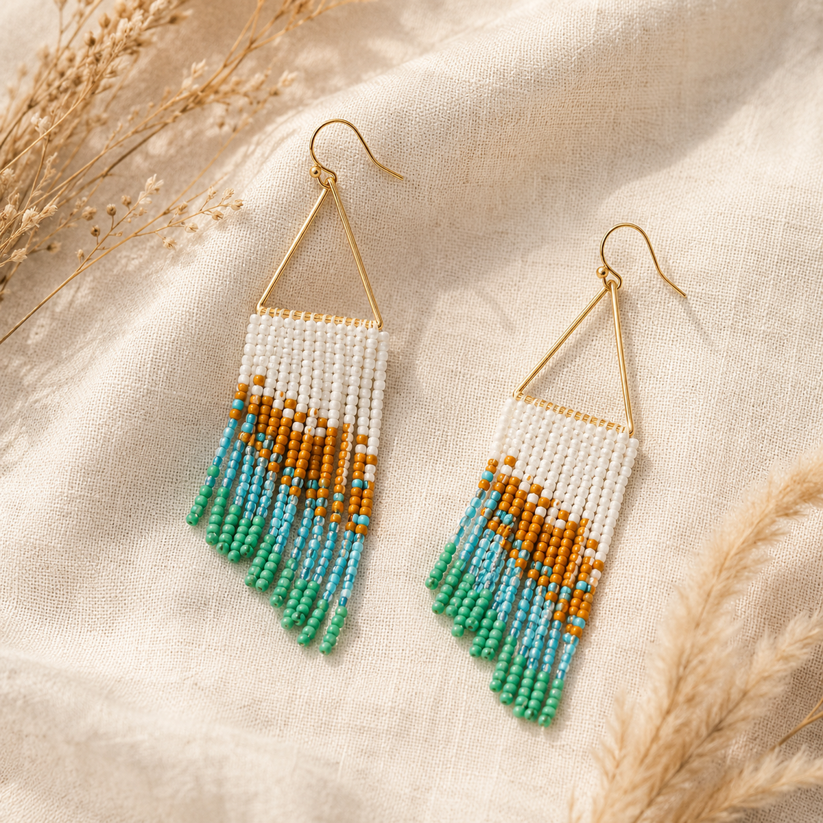 Bohemian Seed Bead Tassel Earrings