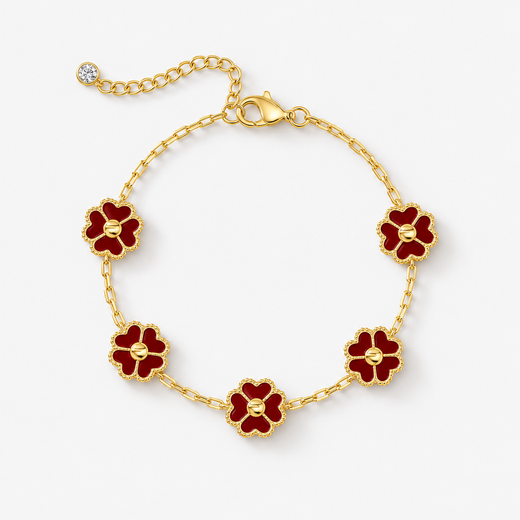Gold Four-Leaf Clover Bracelet