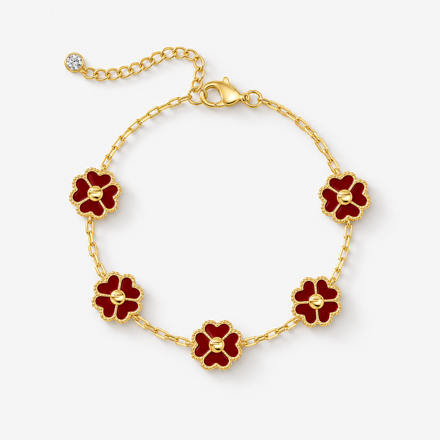 Gold Four-Leaf Clover Bracelet
