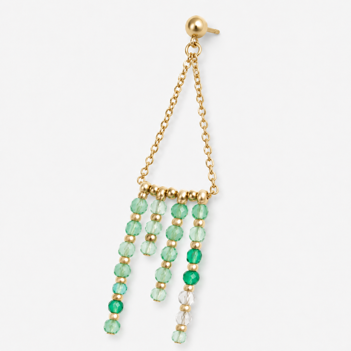 Sparkling Gradient Natural Crystal Tassel Earrings