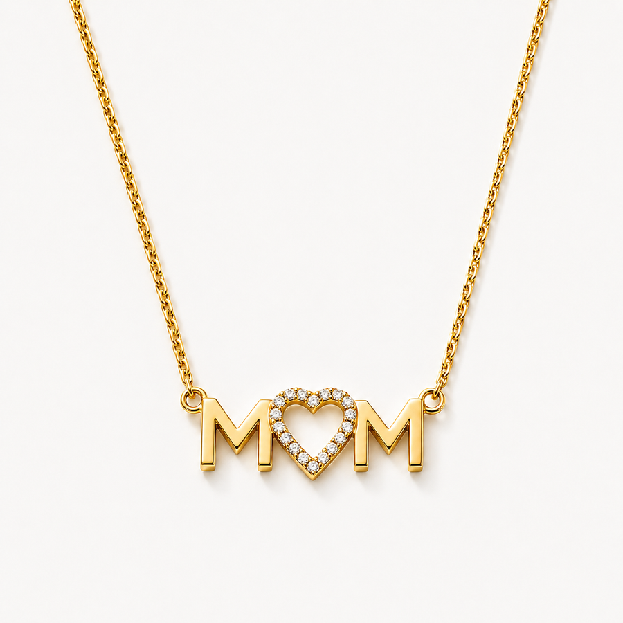 Mom Heart Pendant Necklace