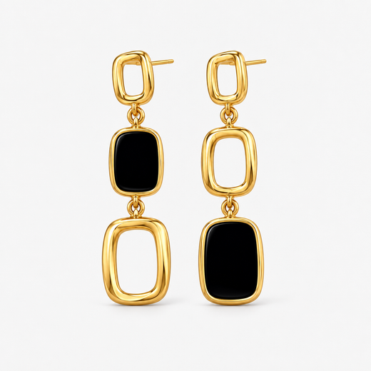 Geometric Square Tassel Earrings