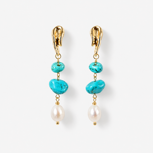 Turquoise Baroque Pearl Drop Earrings