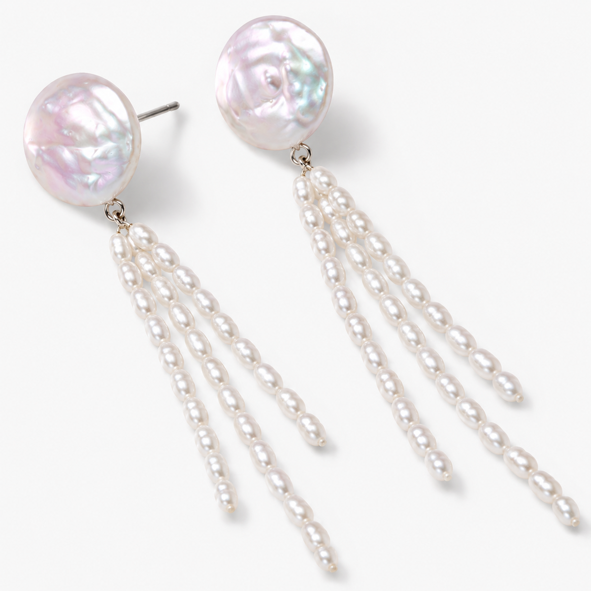 Natural Baroque Pearl Tassel Earrings