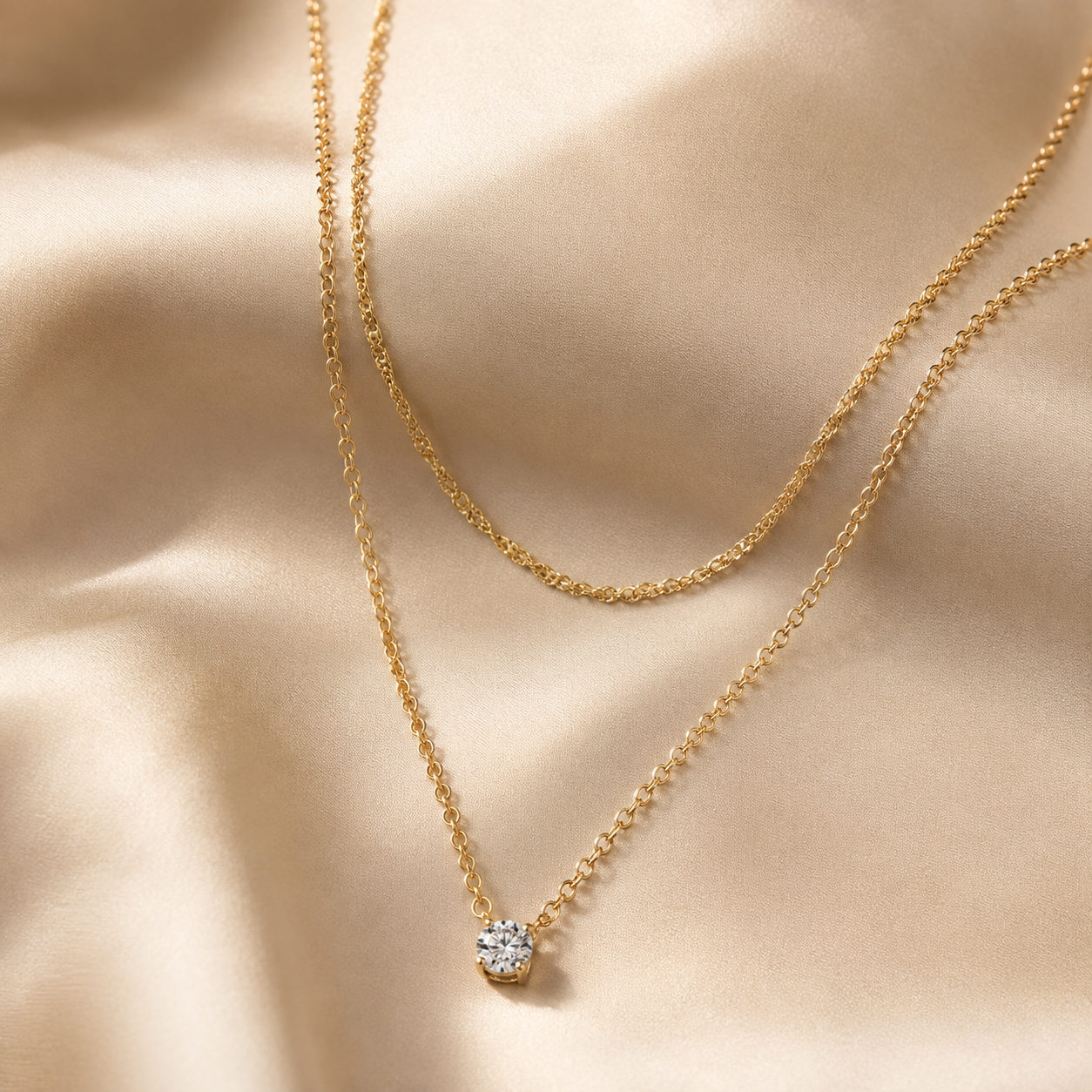 Simple Layered CZ Necklace