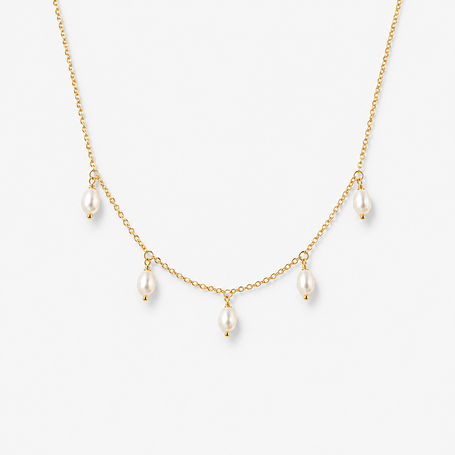 Five 4mm Pearl Choker Necklace
