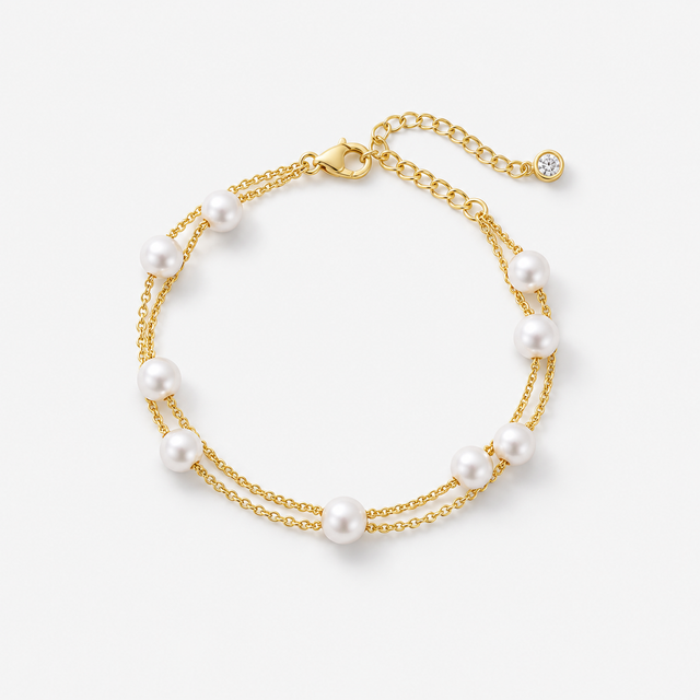 Pearl Beaded Double-Layer Bracelet