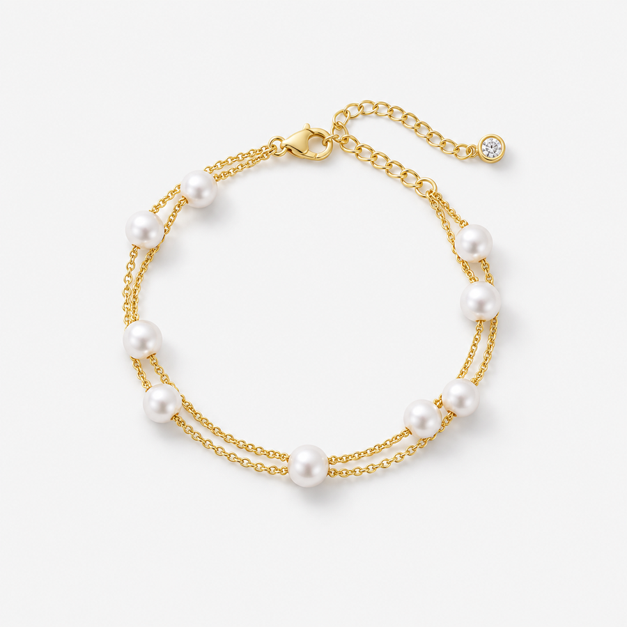 Pearl Beaded Double-Layer Bracelet