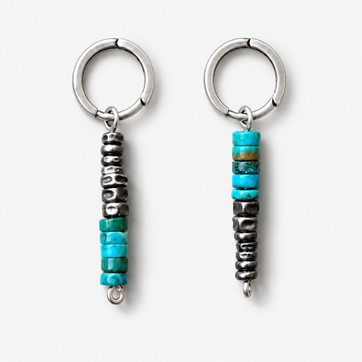 Asymmetrical Tibetan Dangle Earrings