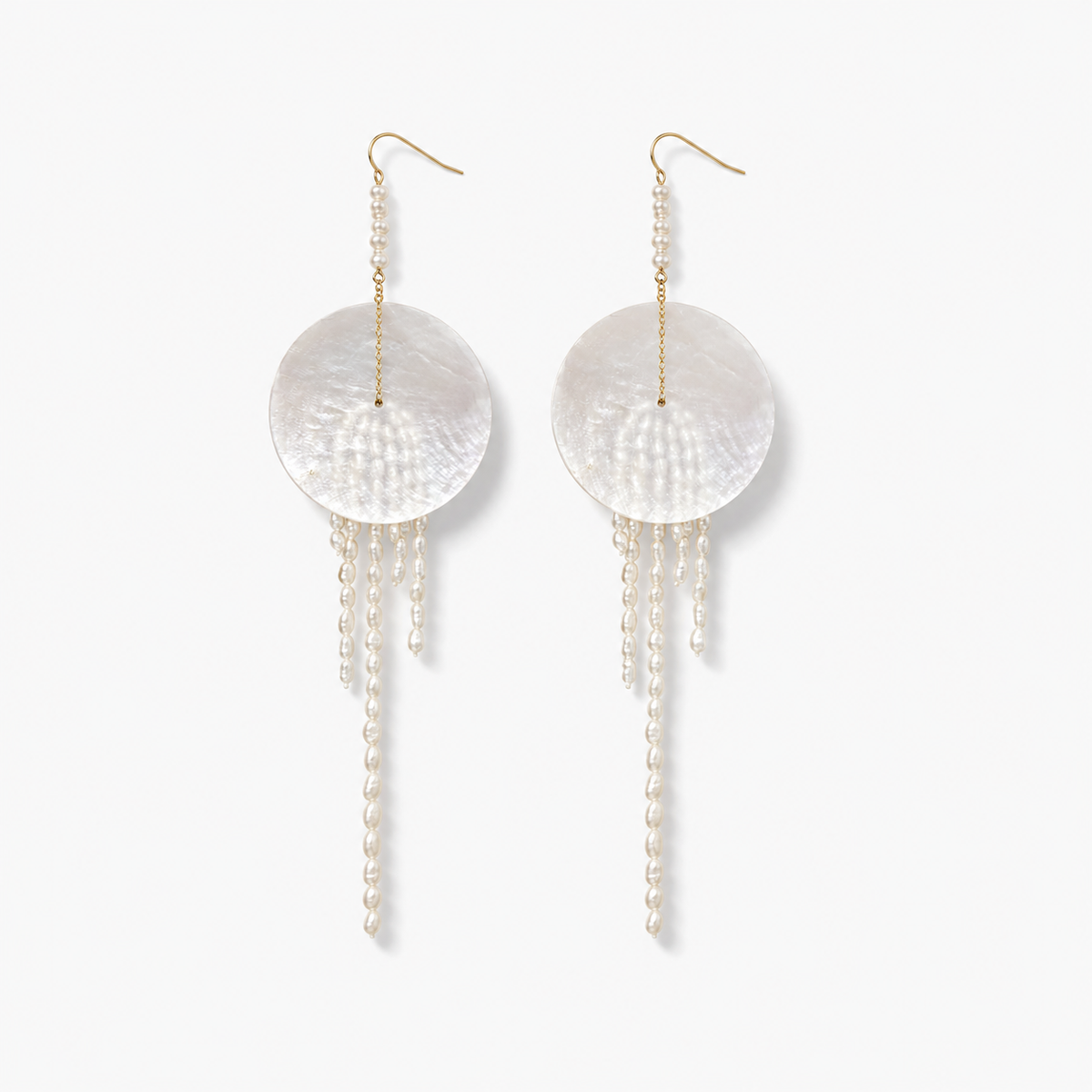 Mother-of-Pearl Pearl Tassel Earrings