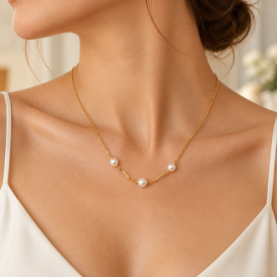 Pearl Bar Choker Necklace