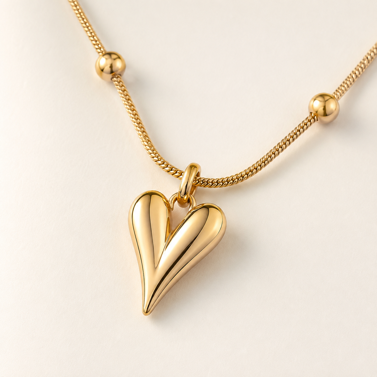 Beaded Heart Pendant Necklace