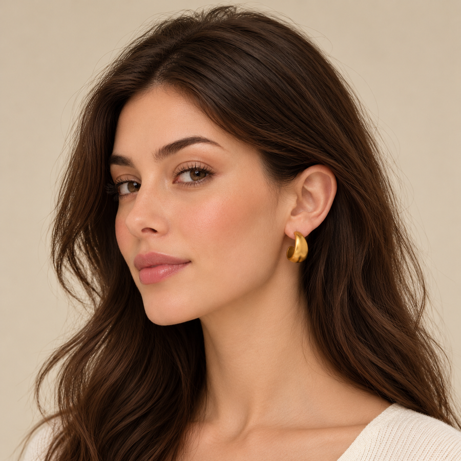 Vintage C-Shape Silver Earrings