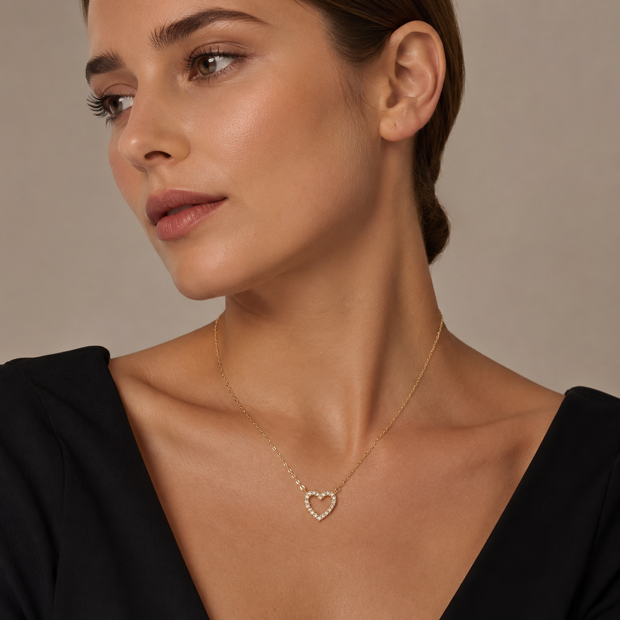 Tiny CZ Heart Necklace