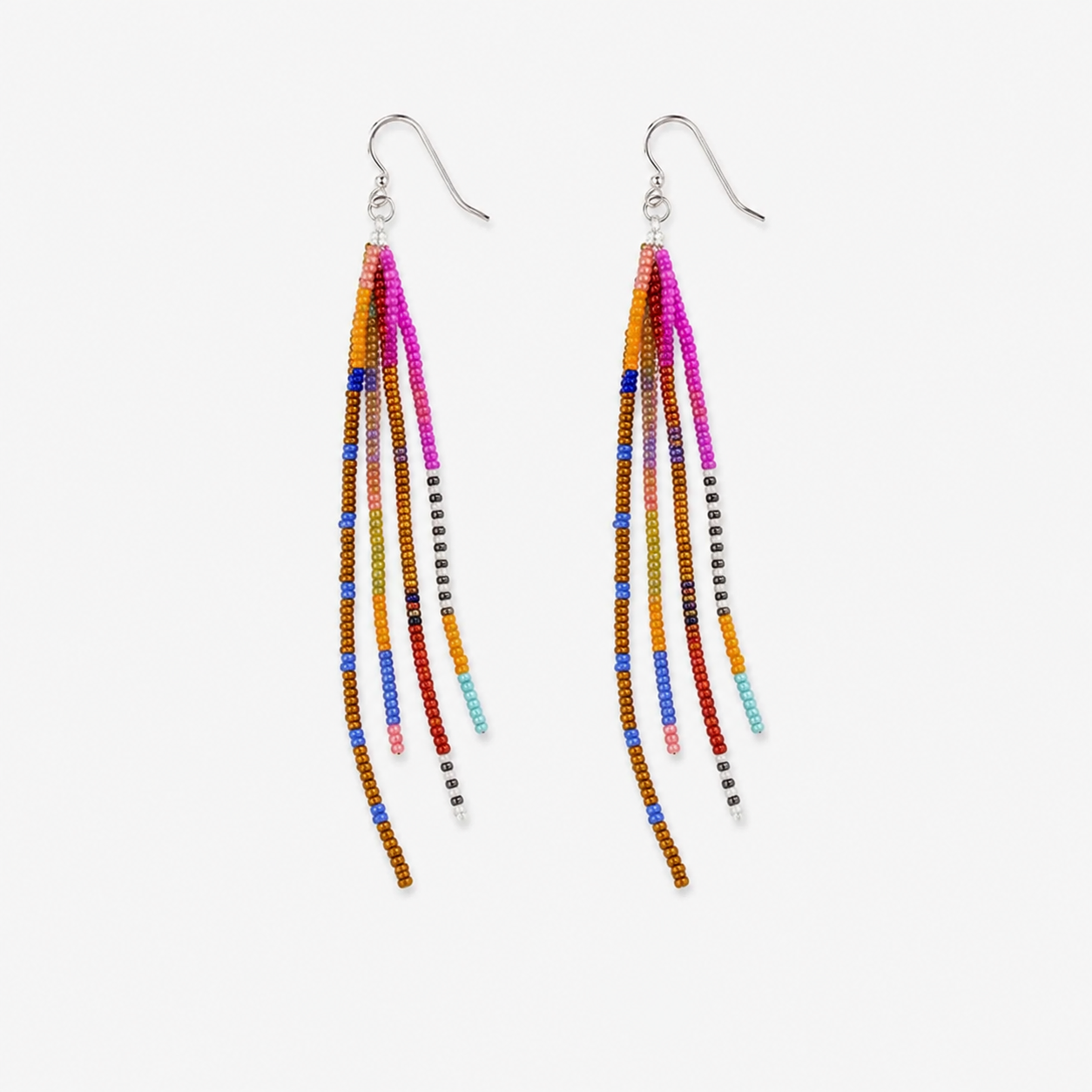 Colorful Boho Beaded Tassel Earrings