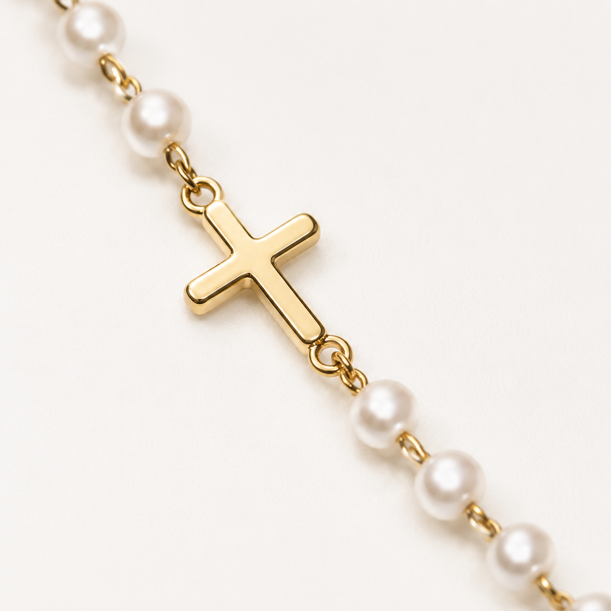 Sideways Cross Pearl Choker