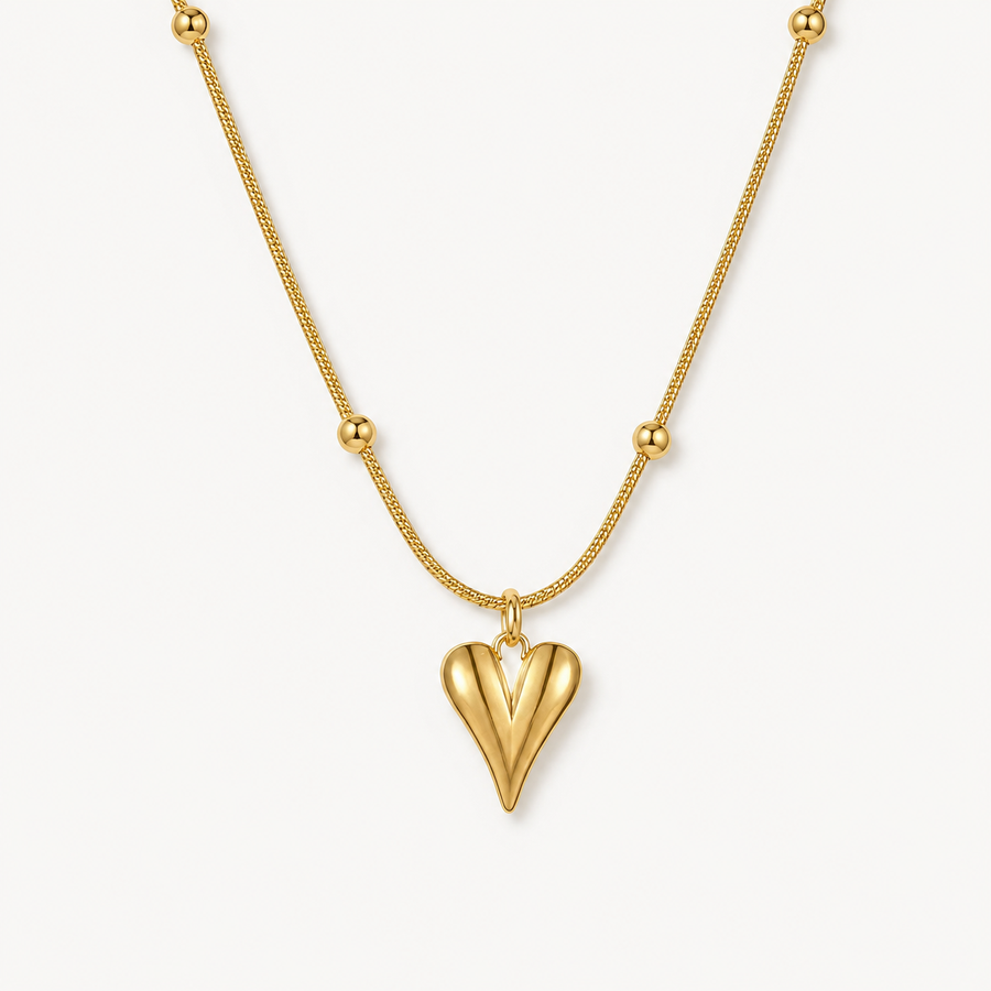 Beads Chain Heart Necklace
